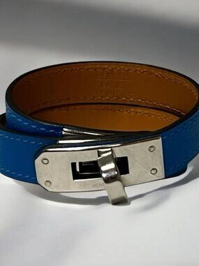 Hermes Kelly Double Tour Bracelet Deep Blue